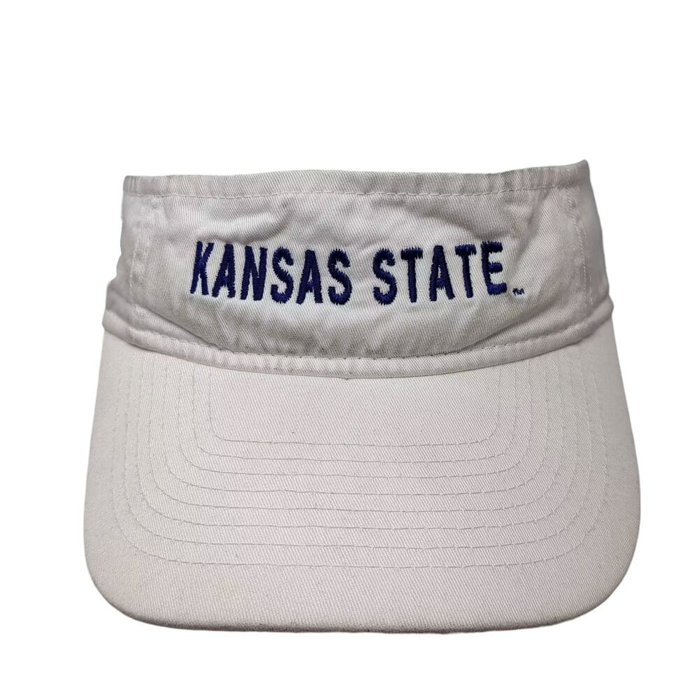 Kansas State Wildcats NCAA KC Caps Strapback Visor White Purple Powercat OS Hat